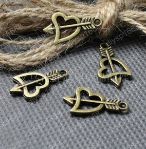 100 pcs Antique Bronze Arrow Shape Charms Pendants for Jewelry Making