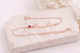Personalized Birthstone Name Bracelet, Stainless Steel Custom Bracelet