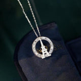 Eiffel Tower Pendant Necklace Zircon Sweater Short Chain Jewelry