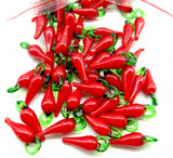 Natural Stone Colored Glass Quartz Crystal Red Pepper Charms Pendant