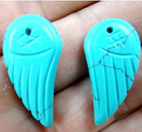 20pcs Natural Stone Wings Pendant Jewelry