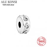 925 Sterling Silver Sparkling Clip Charm for Bracelet Making