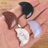 Mini Gemstone Moon Carved Crystal Crescent Moon Healing Crystals