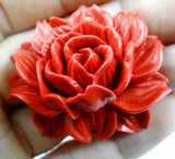 Natural Stone Cinnabar Flower Pendant for DIY Jewelry Making