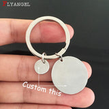 Personalized Men Women Jewelry Keyring Engraved Name Date Gift For Couples