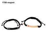 USPS Engraving Braided String Bracelets for Couples Women Men