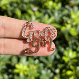 5pcs Zircon Pave Tag Pendant Charm for God's Girl, Party Gift Jewelry