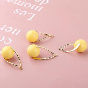 Pastel Round Earring Ball Tassel Charms Resin Ornament 30pcs