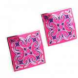 Flower Epoxy Cufflink in 2 Colors Enamel
