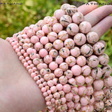 Natural Stone Light Pink Shell Howlites Turquoises Bead Round Spacer Beads
