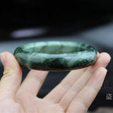 Zheru Natural Burmese Jade 54-64mm Bracelet, Princess Jewelry