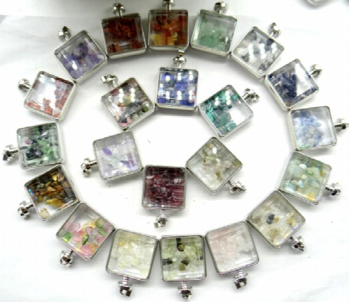 Opal Quartz Turquoise Lapis Gravel Stone Pendant for Jewelry Making