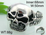 316L Stainless Steel Skull Bone Men's Biker Bracelet Open Cuff Bangle