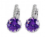 Round Zircon Flash Earrings