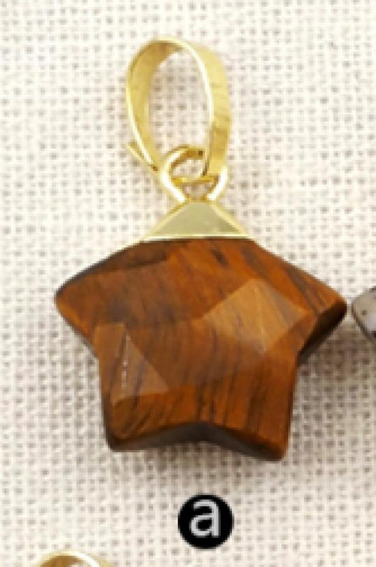 Natural Stone Star Necklace Charm Pendant