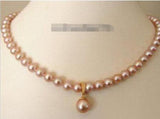 Pink Pearl Clasp Pendant Necklace