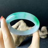 Zheru Jewelry Natural Burmese Jadeite 54-64mm Light Purple Two-Color Bracelet