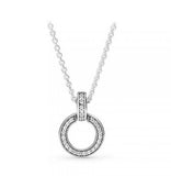 925 Silver Two-tone Circles Pan Necklace For Women