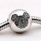 925 Silver Pave Clip Charm Beads Fit Bracelet Pendant