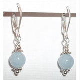 Aquamarine Gemstone Silver Earrings Charming Lady Gift Wedding