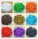 500g Wood Beads Mixed Color Hemp Beads 4mm-16mm
