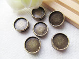 100pcs Round Bracelet/Necklace Slider Beads, Base Setting Tray Bezel