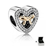 925 Silver Multicolor Charms Beads CZ Bracelet Jewelry Set