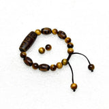 Tibet 9eyes Valuable Maroon 12*30mm Agate DZI Tiger Eye Stone Bracelet