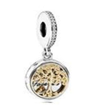 Family Roots Clear CZ Charm Silver Beads For Jewelry Making