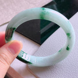 Zheru Jewelry Natural Light Green Two-Color Burmese Jadeite Bracelet 54mm-64mm