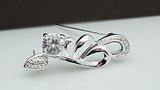 925 Silver Zircon Mosaic Brooch for Women