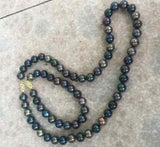 Tahitian Black Red Multicolor Pearl Necklace & Bracelet Set