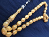 Yellow Fire Amber 925 Silver Tassels Rosary Teasbeh Chapelet