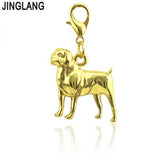Champagne Plated Dog Charms Pendants DIY Jewelry 12pcs