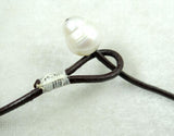 Brown Leather Freshwater Pearl Necklace
