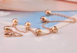 Rose Little Bells Anklet Titanium Steel Fine Jewelry