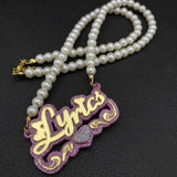 Pearl Name Necklace Acrylic Choker Pendant Jewelry