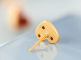 S925 Sterling Silver Gold-Plated Red Agate Love Earrings