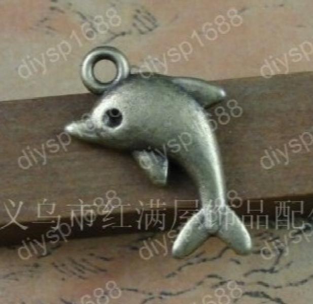 30pcs Antique Bronze Dolphin Charms Pendants for Jewelry Making