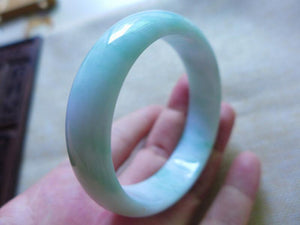 Zheru Jewelry Natural Burmese Light Emerald Bracelet 54-64mm
