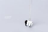 Real Silver 925 Angel Wings Double Bird Feather Necklace Pendant
