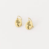 Minimalist Birth Flower Dangle Earrings - Gold, Silver & Rose - Gift for Mom