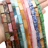 8X20MM Square Tube Crystal Amazonite Agate Spacer Beads