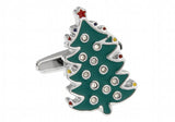 Sunnylink Green Christmas Tree Cufflinks for Shirt
