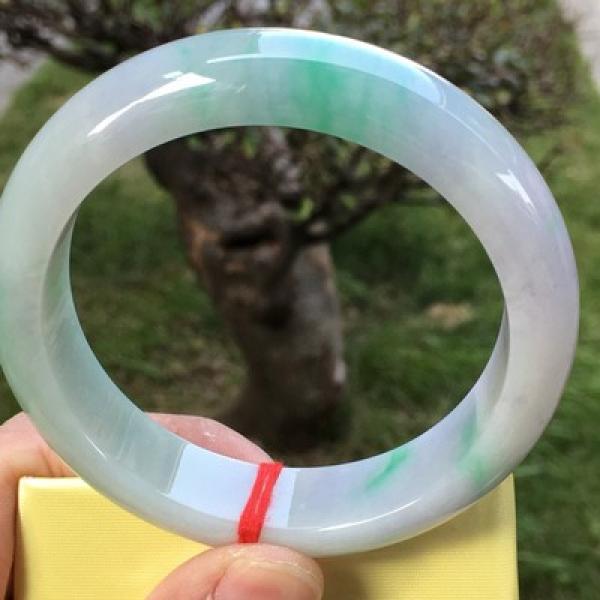 Zheru Burmese Jade Two-Tone Bracelet 54-64mm