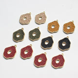 30pcs Winter Print PU Core Geometry Alloy Floating Locket Charms DIY Jewelry