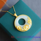 Jade Chalcedony Pendant 925 Silver Necklace for Women Men
