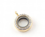 10PCS/lot Mix Colors 20MM Rhinestones Magnetic Memory Floating Locket Pendant