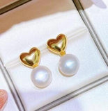 10-12mm Japanese AKoya Pink Pearl Water Drop Earrings