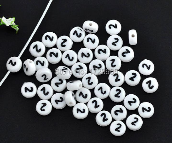 Acrylic Round Beads Single Numbers Flat Letter Spacer Accessories